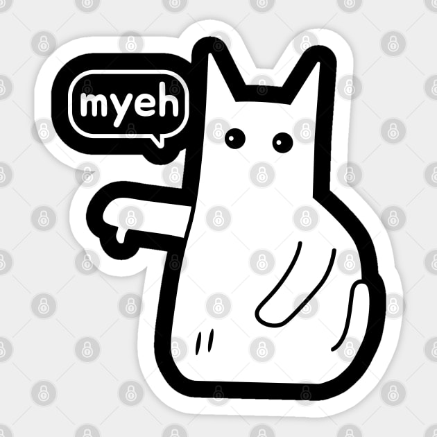 Myeh. Cat Is Angry And Protests white version Sticker by AndrewStep